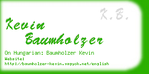 kevin baumholzer business card